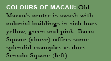 The centre of Macao is awash in colours
