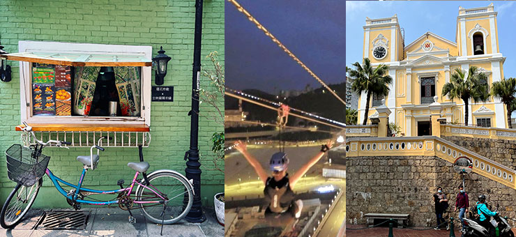 Macau fun guide: Amidst the colour of village stores and the beatific calm of St Lawrence's Church, a zipliner hurtles through the night sky