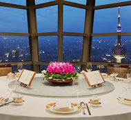 Tasteful decor and high glass windows are welcoming of light and views