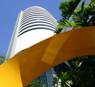 The hotel soars above the Sukhumvit skyline