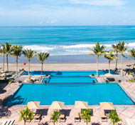 The pools front a spectacular beach, think Bali resort weddings