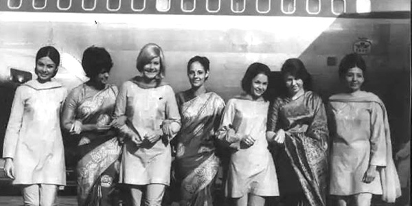Air India crew in its fashion-statement heyday Seventies and Eighties