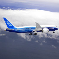 Image of Boeing's 787 on its maiden test flight in December 2009