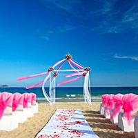 Sanya resort weddings, Sheraton Sanya Yalong Bay beach set-up