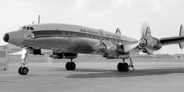 Air India Lockheed Super Constellation with its distinvtive triple tail fins