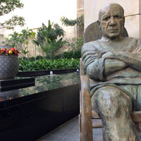 Picasso statue welcomes guests to the Ritz-Carlton