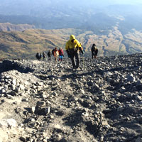 Mount Rinjani  -  a stiff trek up