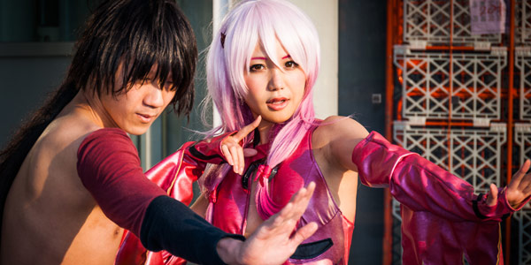 Tokyo fun guide and funky boutique hotels - dress-up Cosplay duo do their moves
