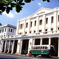 Yangon fun guide, bus teeters past The Strand