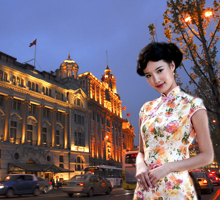 The Bund by night is a spot for romantic strolls, high-stepping fashion, and local chic