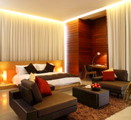 Guestrooms offer a contemporary setting with flair