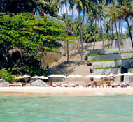 Pristine white-sand beach at Amanpuri