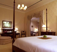 Vast, regal bedrooms at Carcosa Seri Negara
