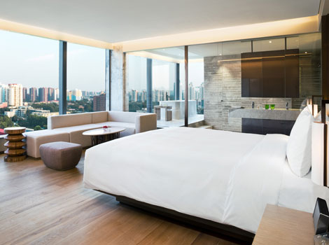 The emphasis is on cool and minimal at this top Beijing hip hotel