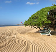 Grand Hyatt, one of the top Bali spa resorts offers a sweeping well-raked beach