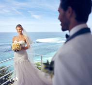 Gardens and a vast beach frontage offers superb venues for romantic Bali beach weddings