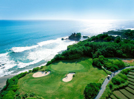The Greg Norman golf course offers challenge and beauty