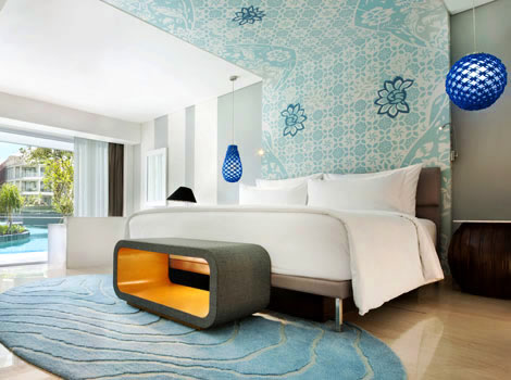 Rooms are in soft pastels with a hint of euro cool
