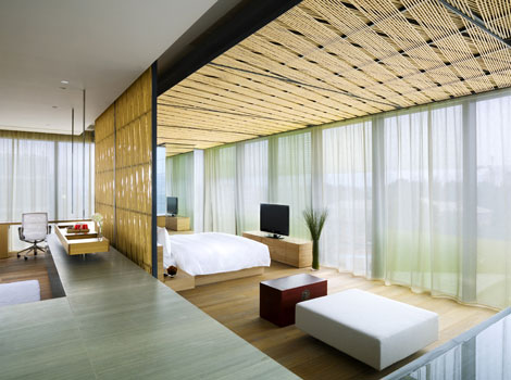 Penthouse bedroom at Opposite House Beijing, one of the best Beijing luxury hotels