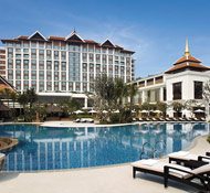 Large freeform pool at this Chiang Mai luxury spa resort