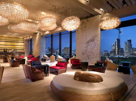 Chic lobby and views by the mile
