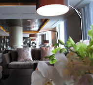 The Club lounge is an oasis for perk-up refreshments