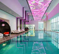 Well-lit pool at St Regis Chengdu