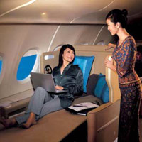 Old business class seats, Singapore Airlines
