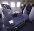 Stretch room on United business class, formerly Continental Business First