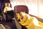 Thai Airways first class sleeper bed