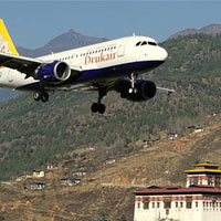 Small Asian airlines, Drukair A319 from Bhutan's Paro Airport