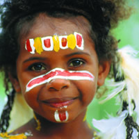Cairns guide, Local girl shows off her face paint