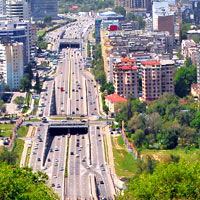 Almaty's broad tree-lined avenues