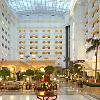Almaty business hotels, plush Rixos lobby