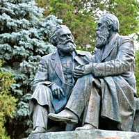 Bishkek guide, Karl Marx and Engels statue at Dubovy Park