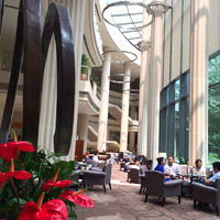 Regent Beijing's bright and brisk lobby