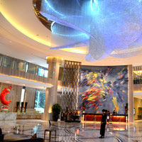 Sofitel koi fish paintain adorns the lobby wall