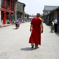 Inner Mongolia guide, monk at Lao Jie, Huhhot