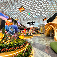 The Spectacle lobby canopy at MGM COTAI is part of the excitement its creates as a top Macau child-friendly hotel