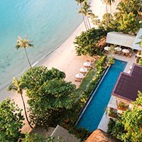 Maremegmeg Beach Club has a great beach and views for the family