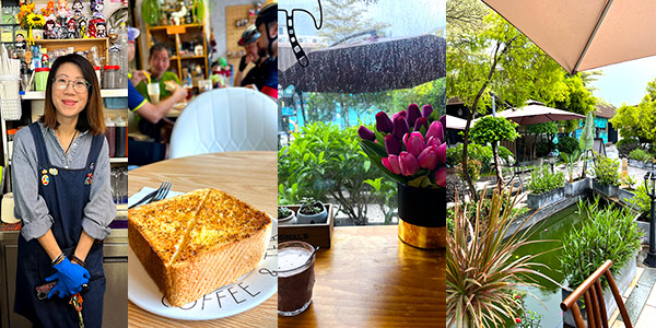 Yuen Long coffee and cafe guide - Mimi Chan and her garlic toast at The Richfield Plaza, a container reconversion