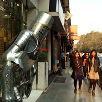 Khan Market knight in armour - local Indian designer shopping