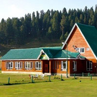 Golfing in India, the Gulmarg Golf Club has a nice alpine course