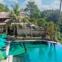 Ubud resorts Pita Maha is a nice pick — main pool and view