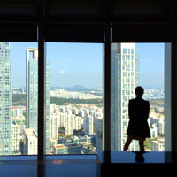 Grand views from the Oakwood lobby