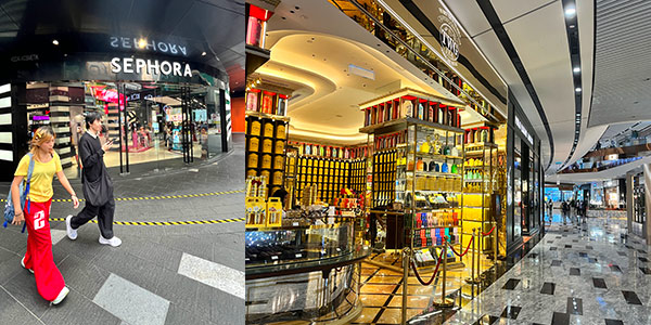 Kuala Lumpur shopping guide to TRX Mall - couple passes Sephora at Farenheit 88