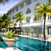 Penang heritage hotels, E&O Hotel poolside