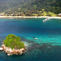 Tioman dives and beaches, Berjaya Resort white sand and blue seas