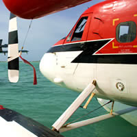 Twin Otter seaplanes are the main mode of transport inter-island