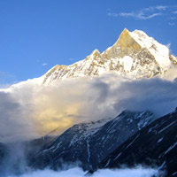 Nepal treks, Machapuchare at sunset